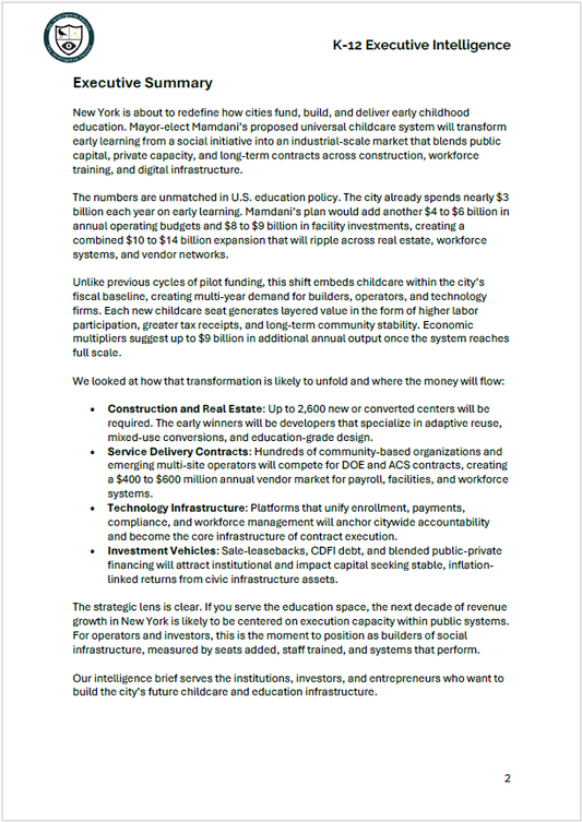 The Mamdani Economy: Childcare and Education