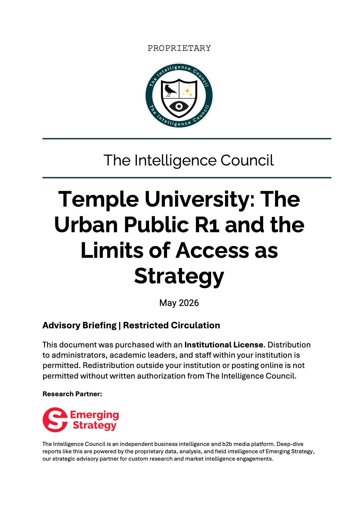 Temple University: The Urban Public R1 and the Limits of Access as Strategy