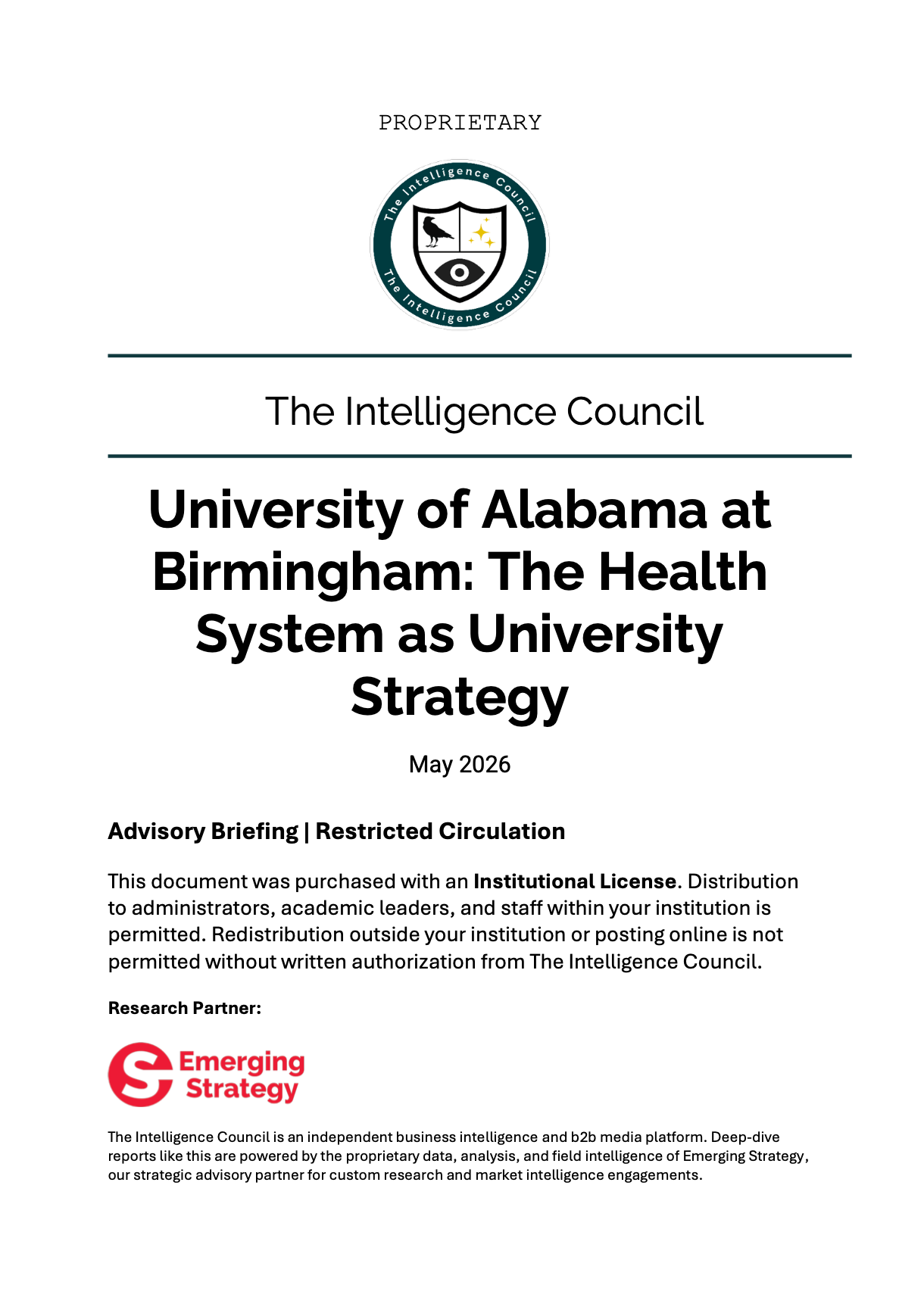 University of Alabama at Birmingham: The Health System as University Strategy