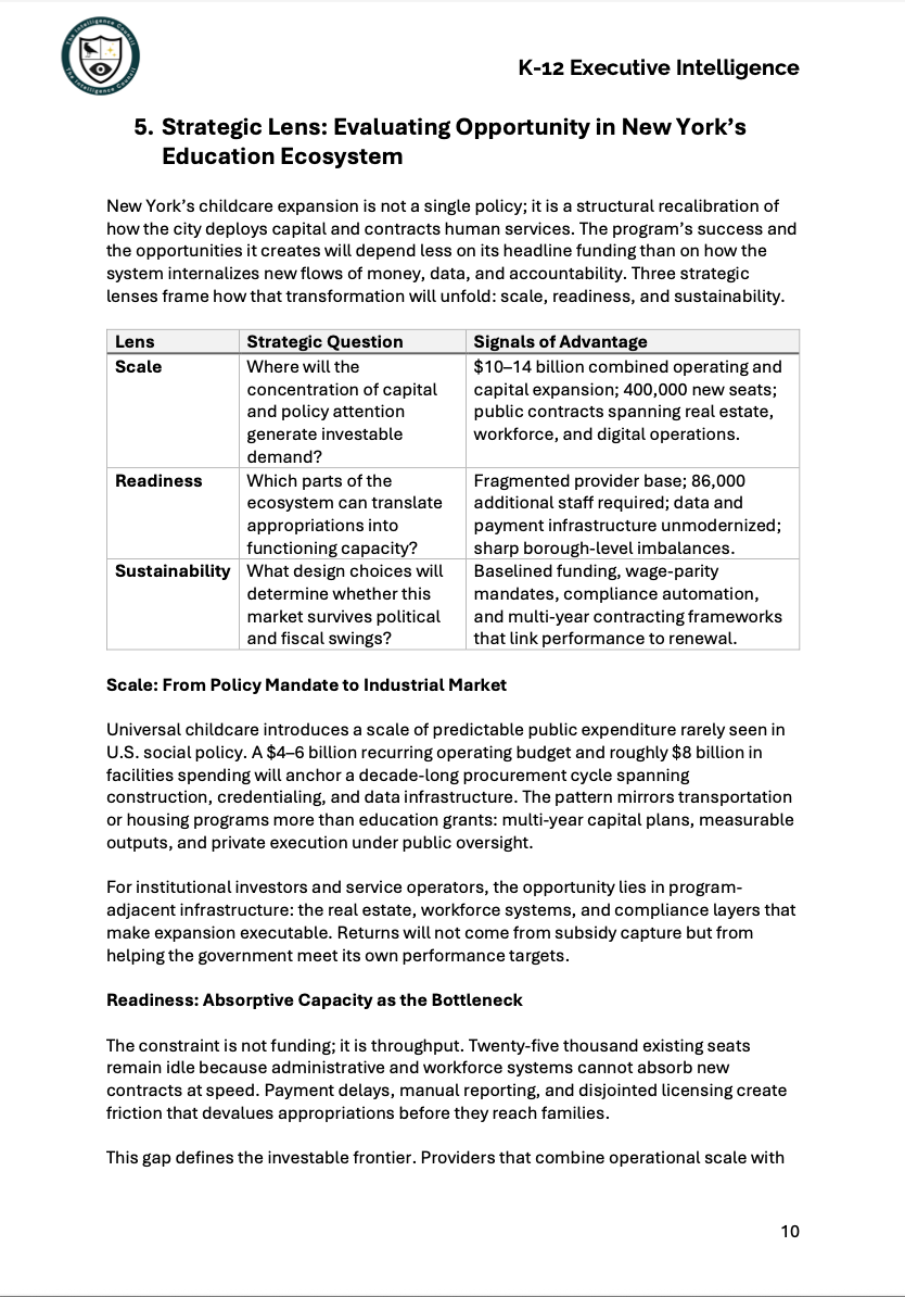 The Mamdani Economy: Childcare and Education