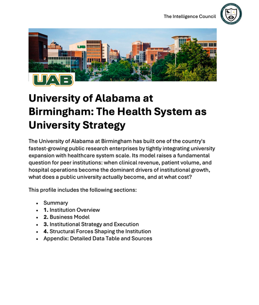 University of Alabama at Birmingham: The Health System as University Strategy