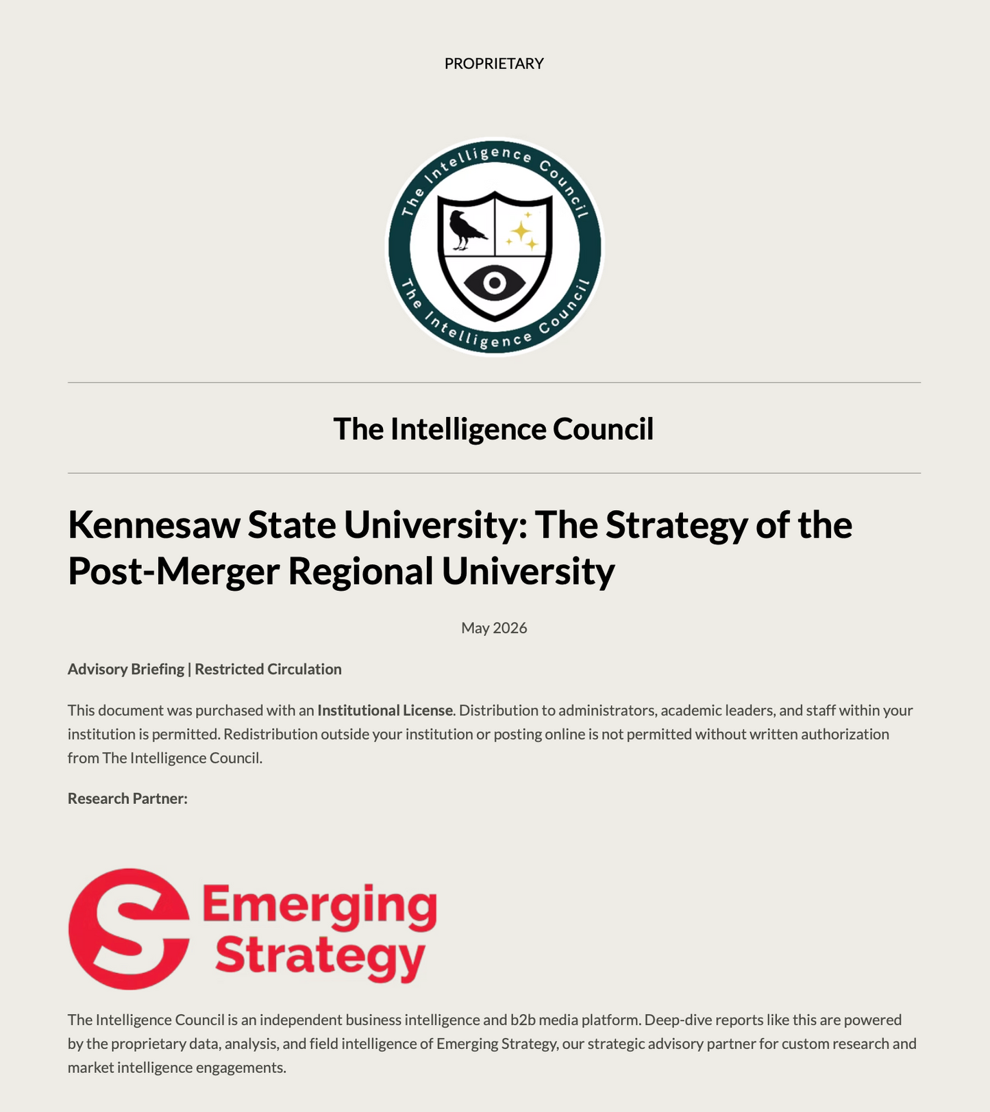 Kennesaw State: The Strategy of the Post-Merger Regional University (Institution-Use License)