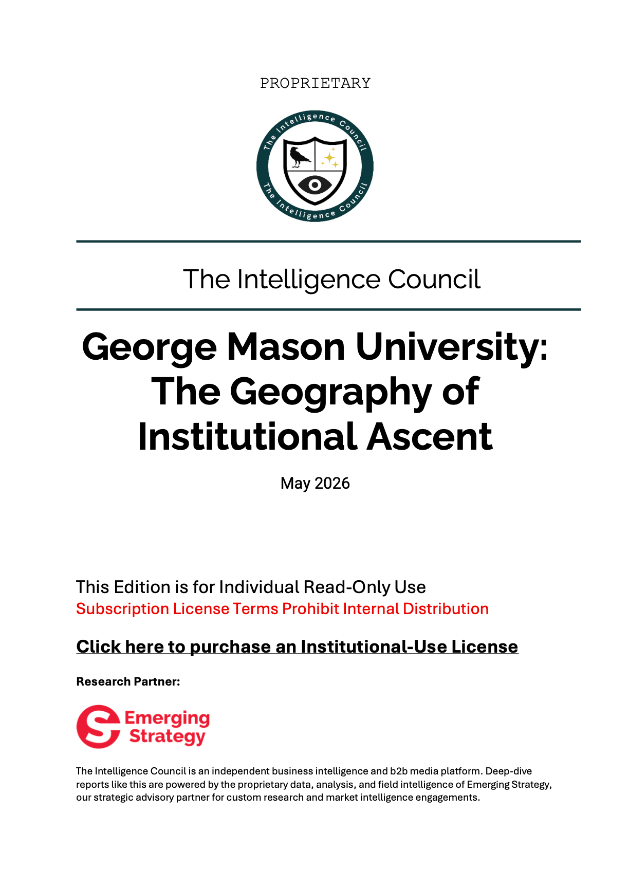 George Mason University: The Geography of Institutional Ascent