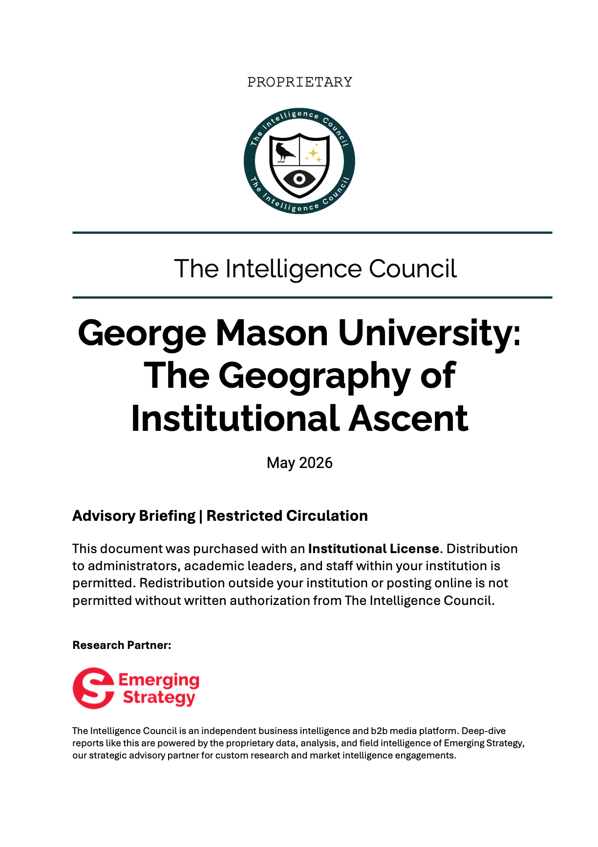 George Mason University: The Geography of Institutional Ascent